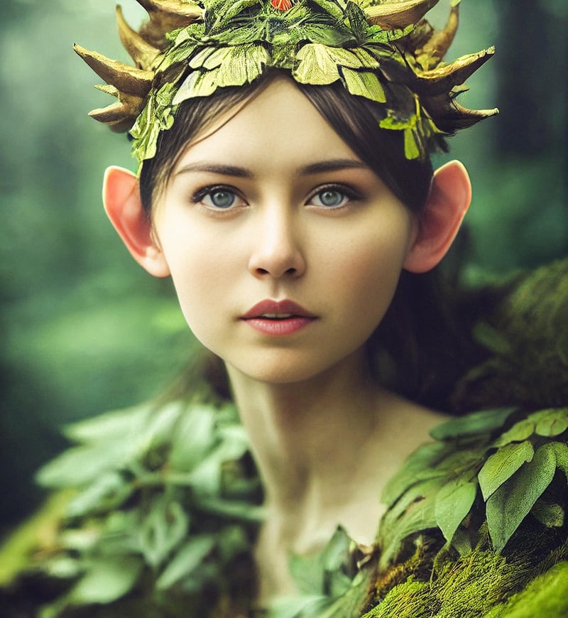 Elf in a magical forest